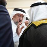 الشيخ الخنجر يؤدي صلاة الجمعة في جامع الحبيب المصطفى بمنطقة خان ضاري في قضاء أبو غريب