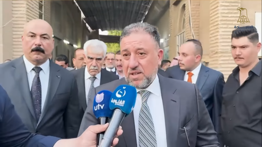 رئيس تحالف السيادة الشيخ خميس الخنجر يؤدي واجب العزاء بالشهيد المهندس بشير خالد ويُحمّل الأجهزة الأمنية مسؤولية التعذيب