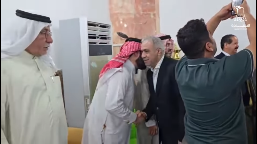 رئيس حزب السيادة في الأنبار يزور مضيف ألبوعلوان