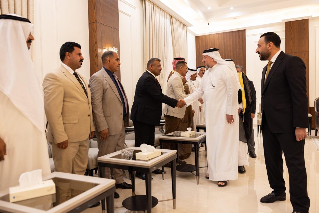 الشيخ خميس الخنجر يستقبل وفد عشيرة الحليتم ويؤكد ثبات تحالف السيادة على نهجه الإنساني والخد
