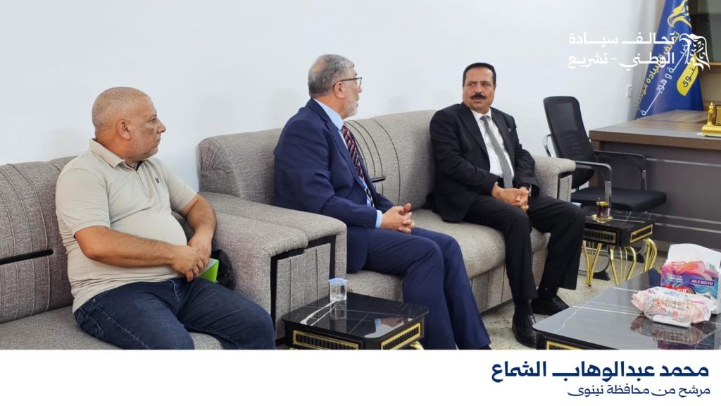 القيادي في تحالف سيادة الوطني الشيخ محمد عبد الوهاب الشماع يستقبل  الأستاذ كمال الجبوري والاستاذ محمد عباس ويدعو إلى وحدة الصفوف النهوض بالمدينة في كافة المجالات