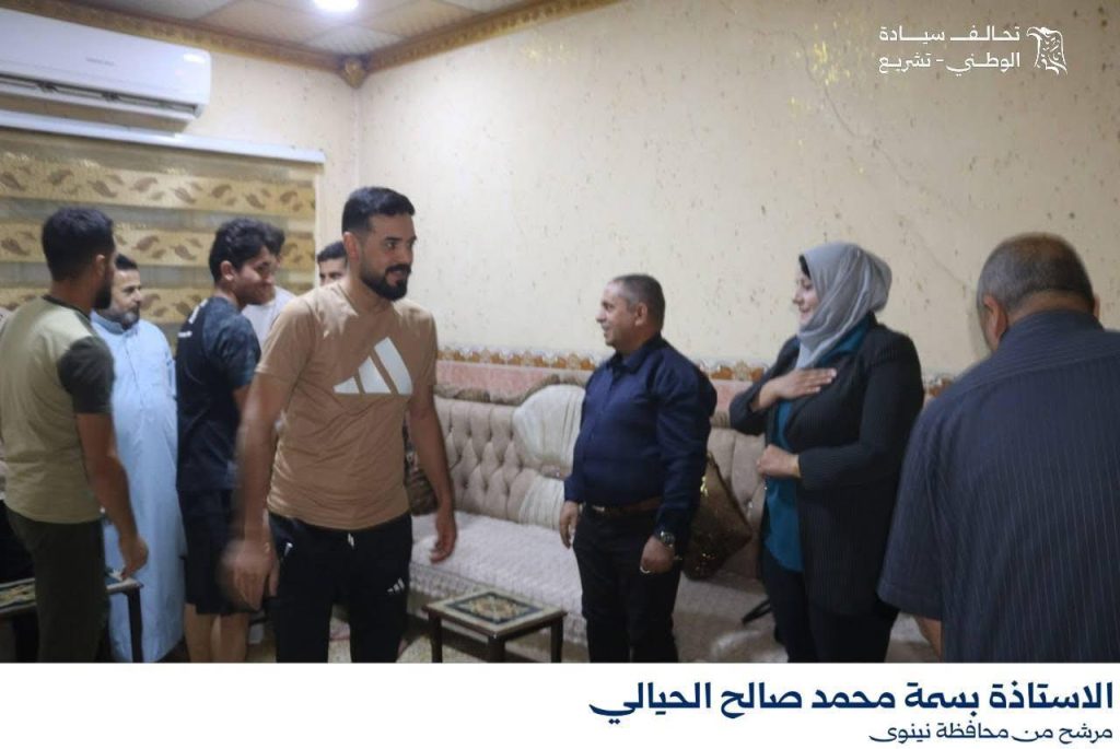 الأستاذة بسمة الحيالي تحظى بتأييد واسع من وجهاء وأهالي المنطقة خلال زيارتها لمضيف الحاج محمد