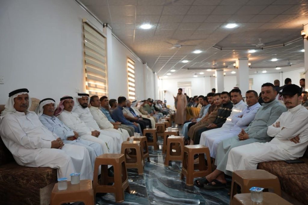 توافد واسع لأبناء نينوى إلى مجلس عزاء الشهيد صفاء المشهداني الذي أقامه تحالف السيادة في قاعة صالح ضعينة